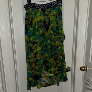 new directions Green and Blue Patterned Maxi Skirt